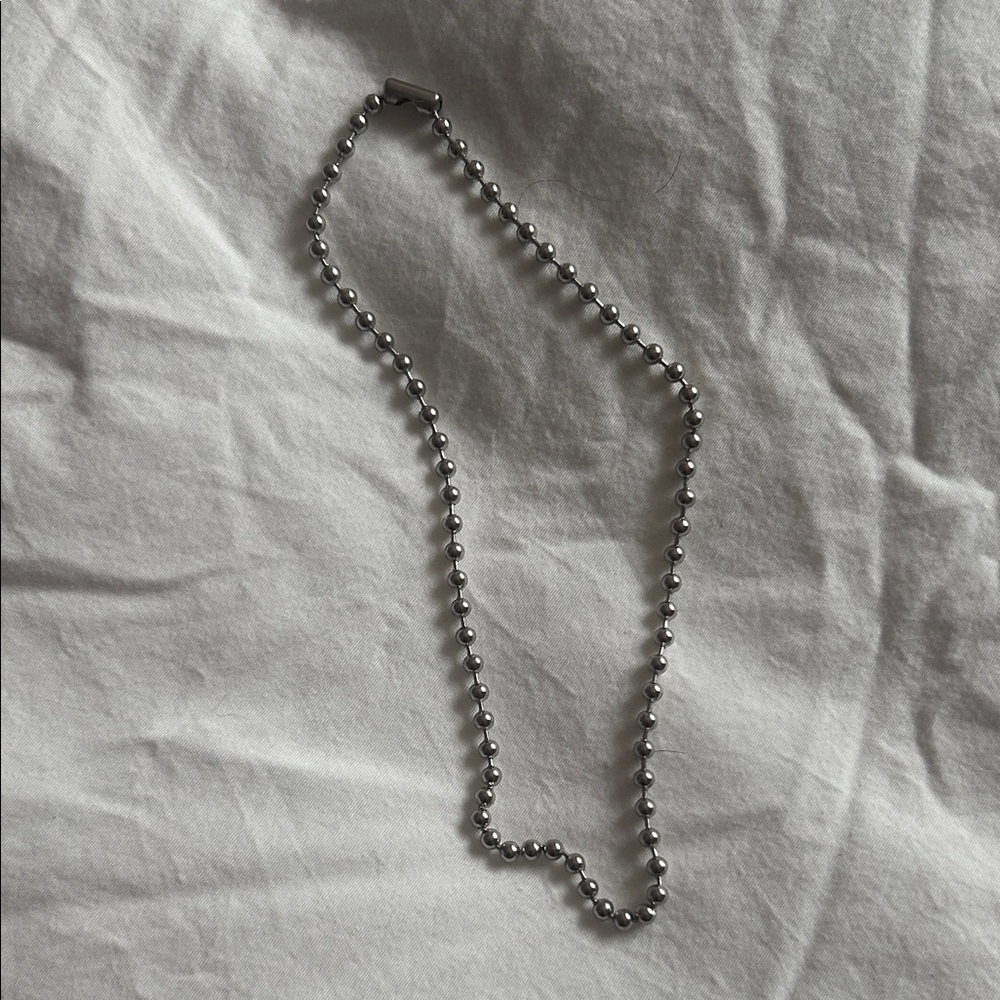 (FREE WITH PURCHASE) Silver Ball Linked Beaded Necklace